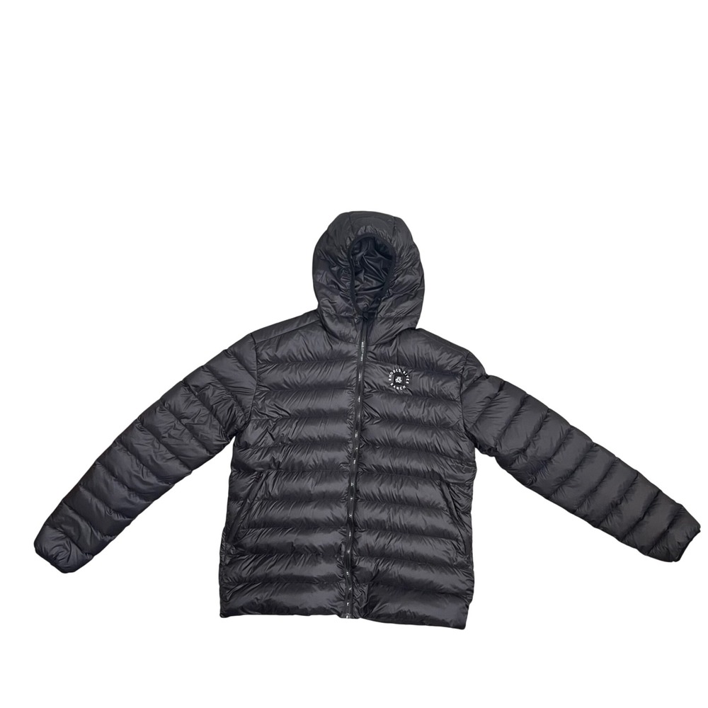 Rhodes River Ranch Mens XL Black Heated Down Puffer Jacket Hooded USB Full Zip